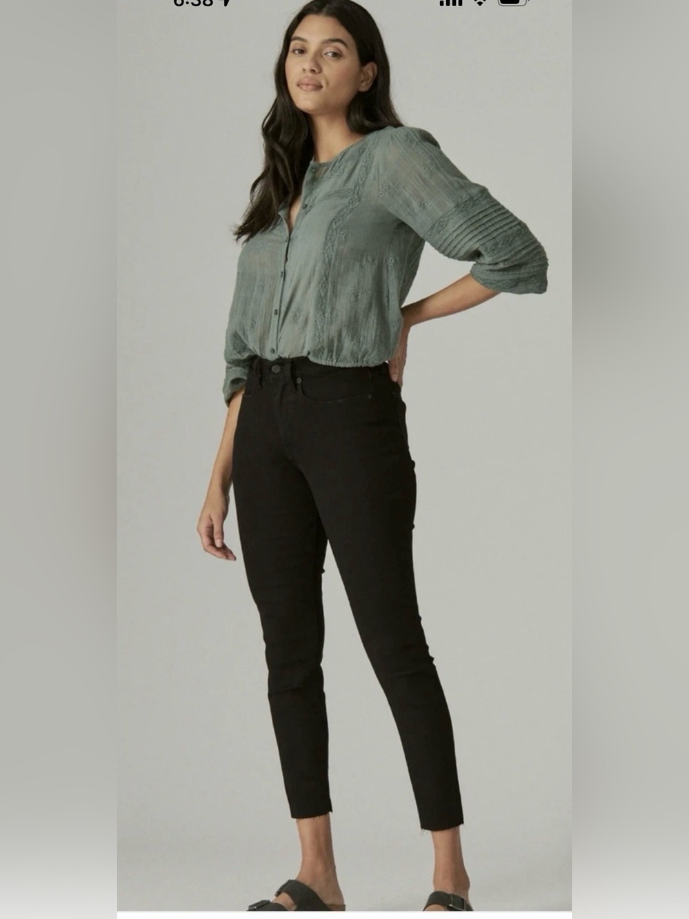 Lucky Brand black Bridgette high rise skinny button fly jeans